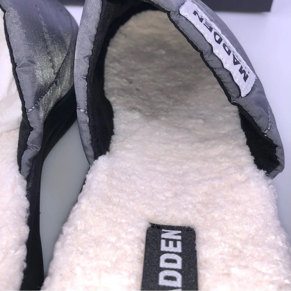 Madden Men Faux Shearling Mule Slippers M-Tochen Grey Fabric